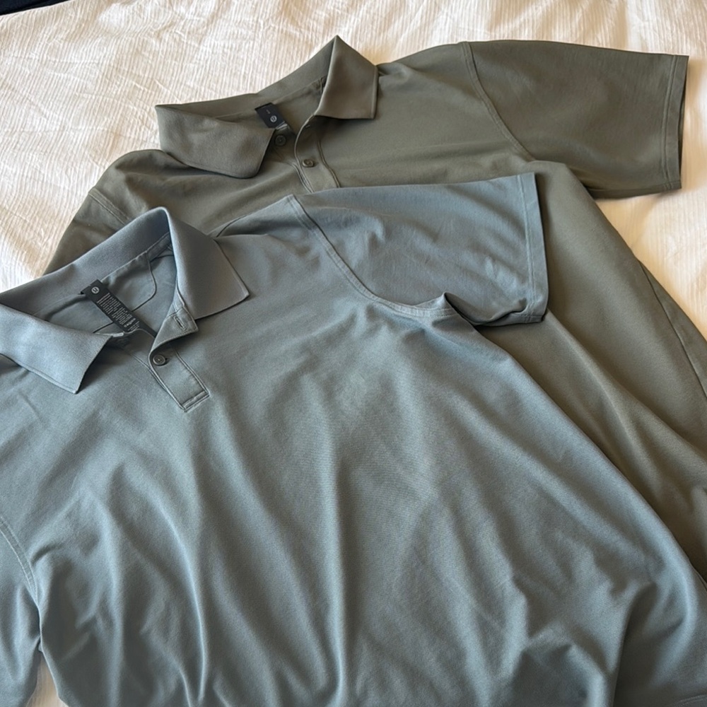 Two Lululemon Men's Polo Shirt Set (large)